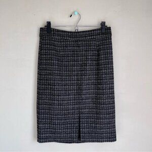 Trina Turk Black and White Striped Front Split Pencil Skirt - 6